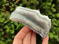 Natural Etched Blue Chalcedony Geodes x 6 From Nsanje, Malawi