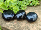 Polished Black Tourmaline Galets x 12 From Madagascar - Toprock Gemstones and Minerals 