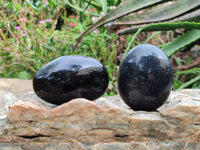 Polished Black Tourmaline Galets x 12 From Madagascar
