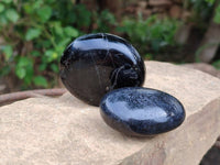 Polished Black Tourmaline Galets x 12 From Madagascar