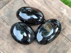 Polished Black Tourmaline Galets x 12 From Madagascar - Toprock Gemstones and Minerals 