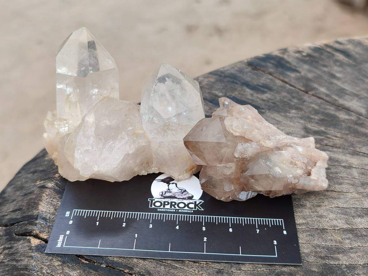 Natural Selected Luena Smokey Phantom Quartz Clusters and Crystals x 12 From Congo - Toprock Gemstones and Minerals 