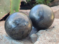 Polished Basalt Pharaoh Stone Spheres x 3 From Iron Duke Mine, Zimbabwe