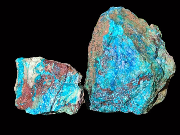 Natural Cobbed Shattuckite, Chrysocolla Specimens x 9 From Koakoveld, Namibia