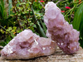 Natural Amethyst Spirit Quartz Clusters x 2 From Boekenhouthoek, South Africa - Toprock Gemstones and Minerals 