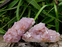 Natural Amethyst Spirit Quartz Clusters x 2 From Boekenhouthoek, South Africa