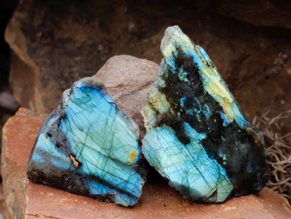 Polished On One Side Labradorite x 35 From Tulear, Madagascar - Toprock Gemstones and Minerals 