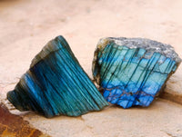 Polished On One Side Labradorite x 35 From Tulear, Madagascar