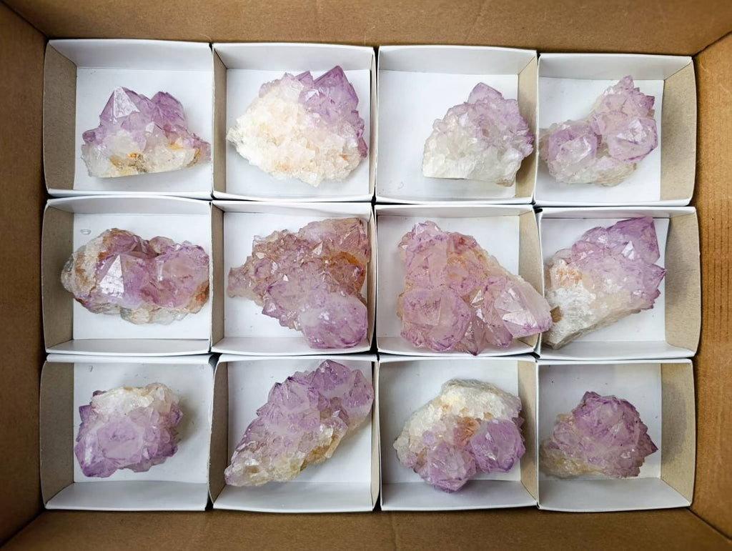 Natural Sunburst Amethyst Spirit Quartz Clusters x 12 From Boekenhouthoek, South Africa - Toprock Gemstones and Minerals 