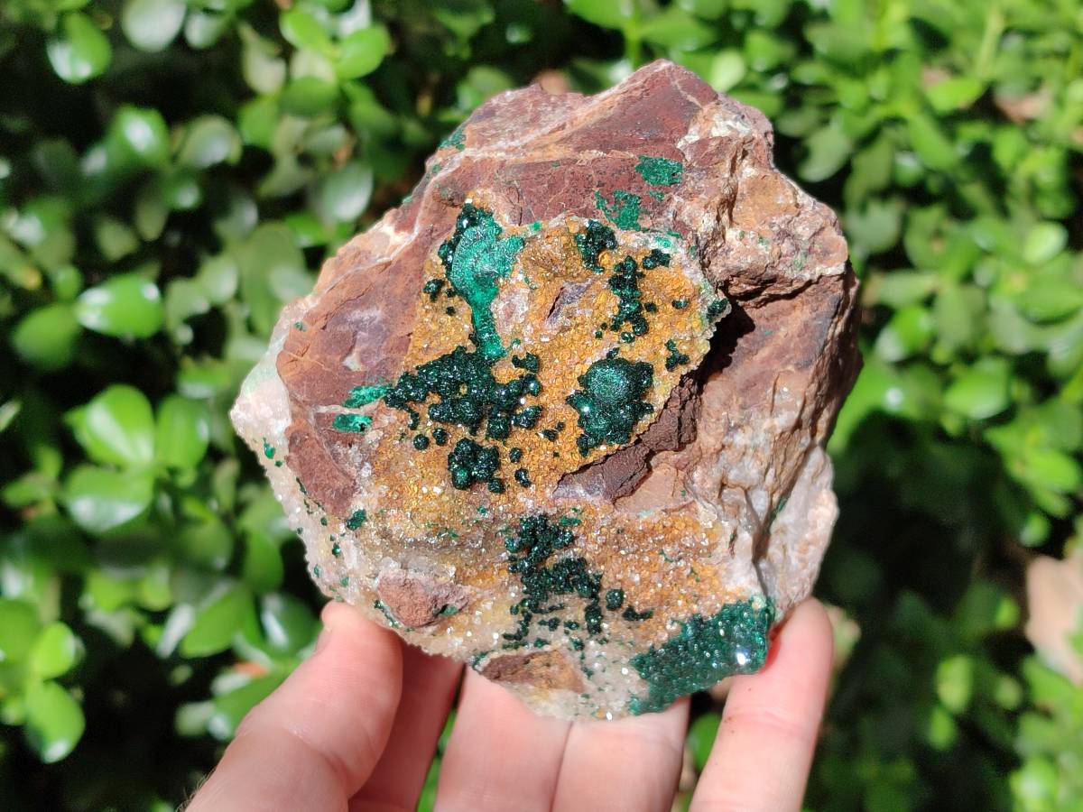 Natural Ball Malachite and Drusy Quartz On Dolomite Matrix Specimens x 2 From Mindingi Mine, Kambove, Congo - Toprock Gemstones and Minerals 