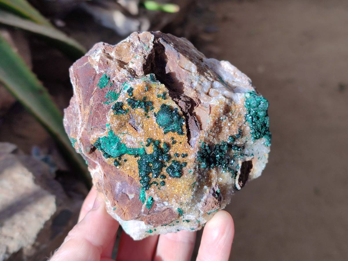 Natural Ball Malachite and Drusy Quartz On Dolomite Matrix Specimens x 2 From Mindingi Mine, Kambove, Congo - Toprock Gemstones and Minerals 