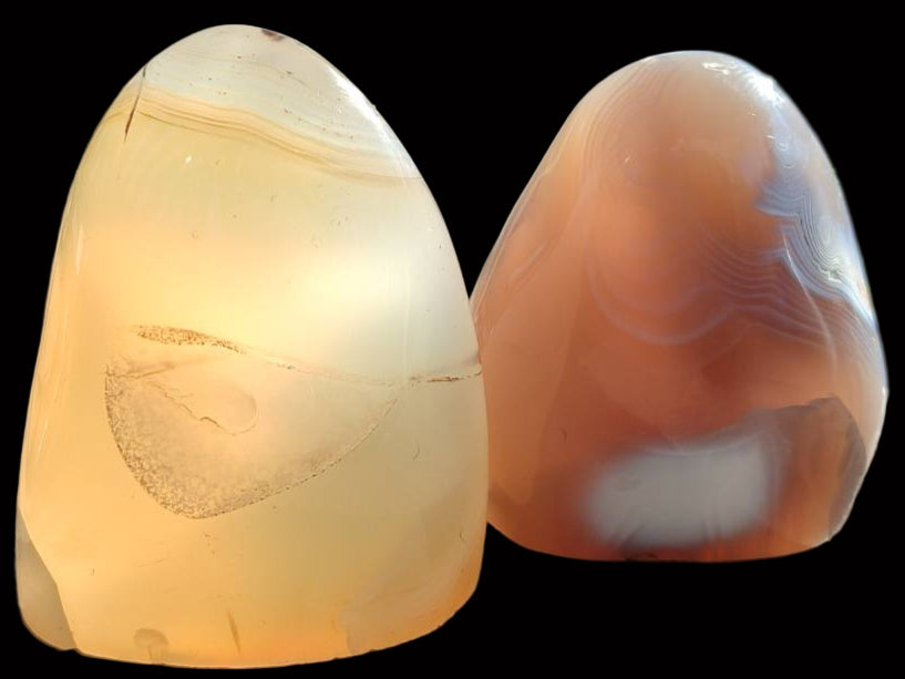 Polished Banded Agate Standing Free Forms x 6 From Madagascar - Toprock Gemstones and Minerals 