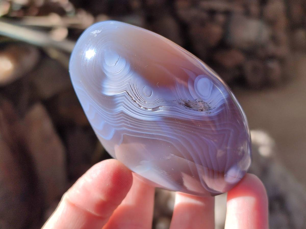 Polished Banded Agate Standing Free Forms x 6 From Madagascar - Toprock Gemstones and Minerals 