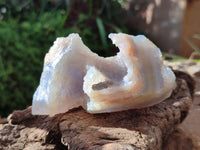 Natural Etched Blue Chalcedony Geodes x 6 From Nsanje, Malawi