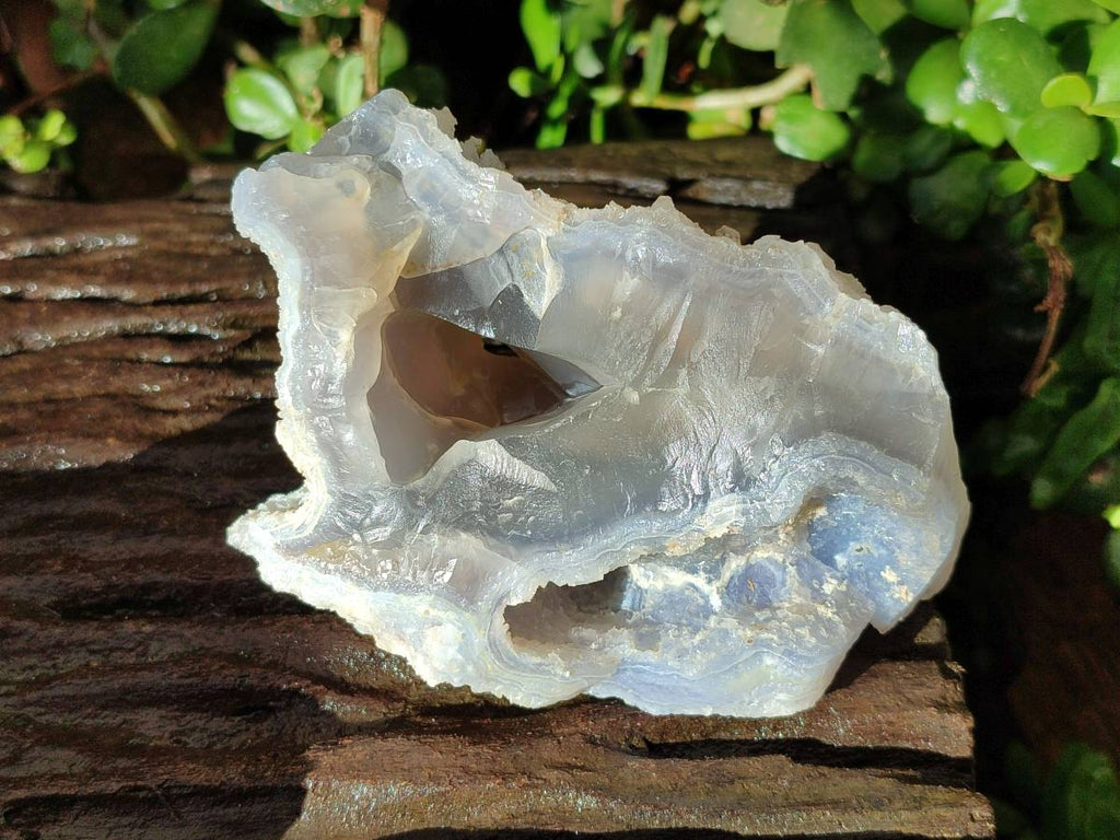 Natural Etched Blue Chalcedony Geodes x 6 From Nsanje, Malawi - Toprock Gemstones and Minerals 