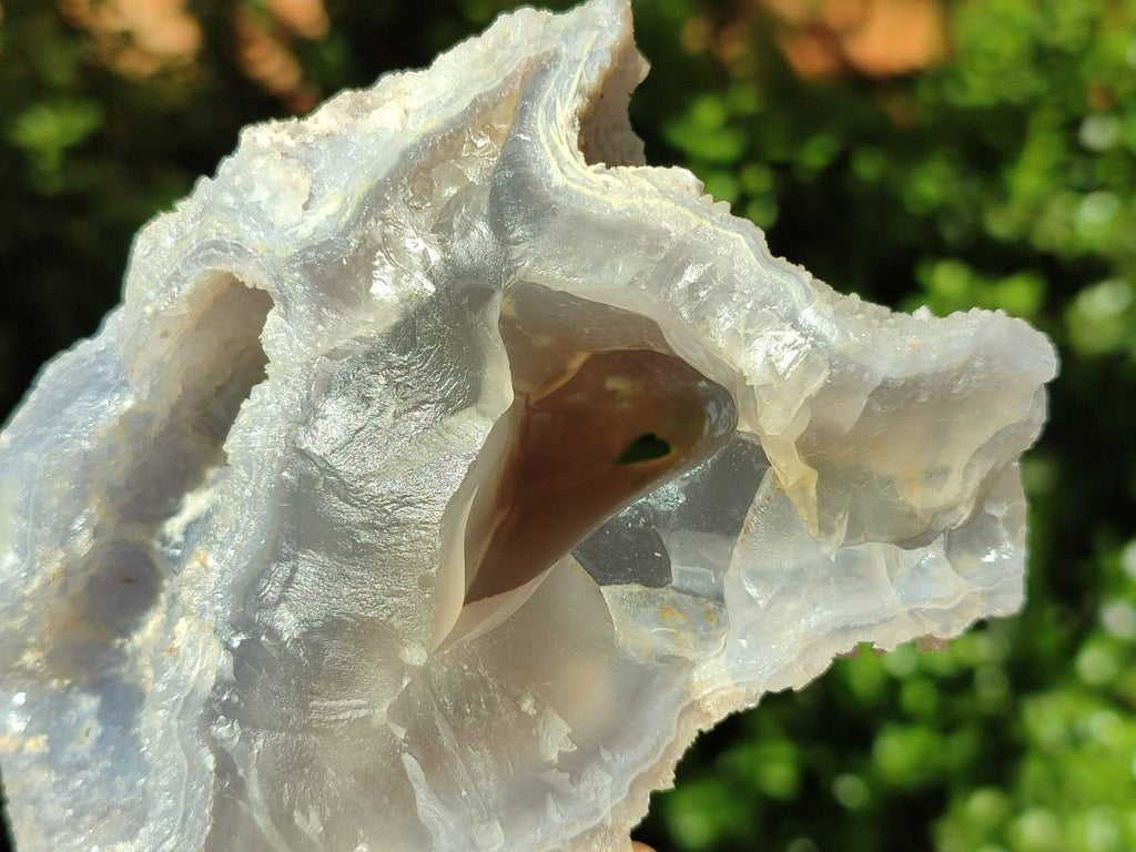 Natural Etched Blue Chalcedony Geodes x 6 From Nsanje, Malawi - Toprock Gemstones and Minerals 