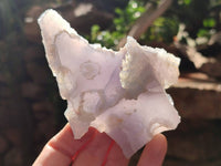 Natural Etched Blue Chalcedony Geodes x 6 From Nsanje, Malawi