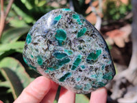 Polished Emerald Mica 'Mutokolite' Standing Free Forms x 4 From Mutoko, Zimbabwe