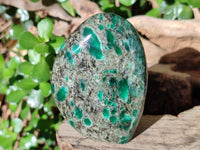Polished Emerald Mica 'Mutokolite' Standing Free Forms x 4 From Mutoko, Zimbabwe