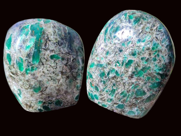 Polished Emerald Mica 'Mutokolite' Standing Free Forms x 4 From Mutoko, Zimbabwe