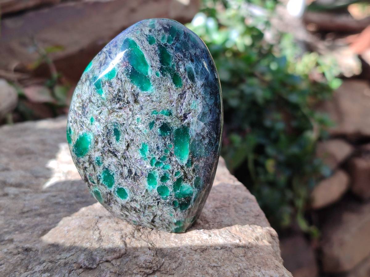 Polished Emerald Mica 'Mutokolite' Standing Free Forms x 4 From Mutoko, Zimbabwe - Toprock Gemstones and Minerals 