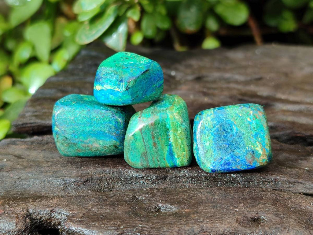 Polished Azurite And Flower Banded Malachite Free Forms x 70 From Congo - Toprock Gemstones and Minerals 