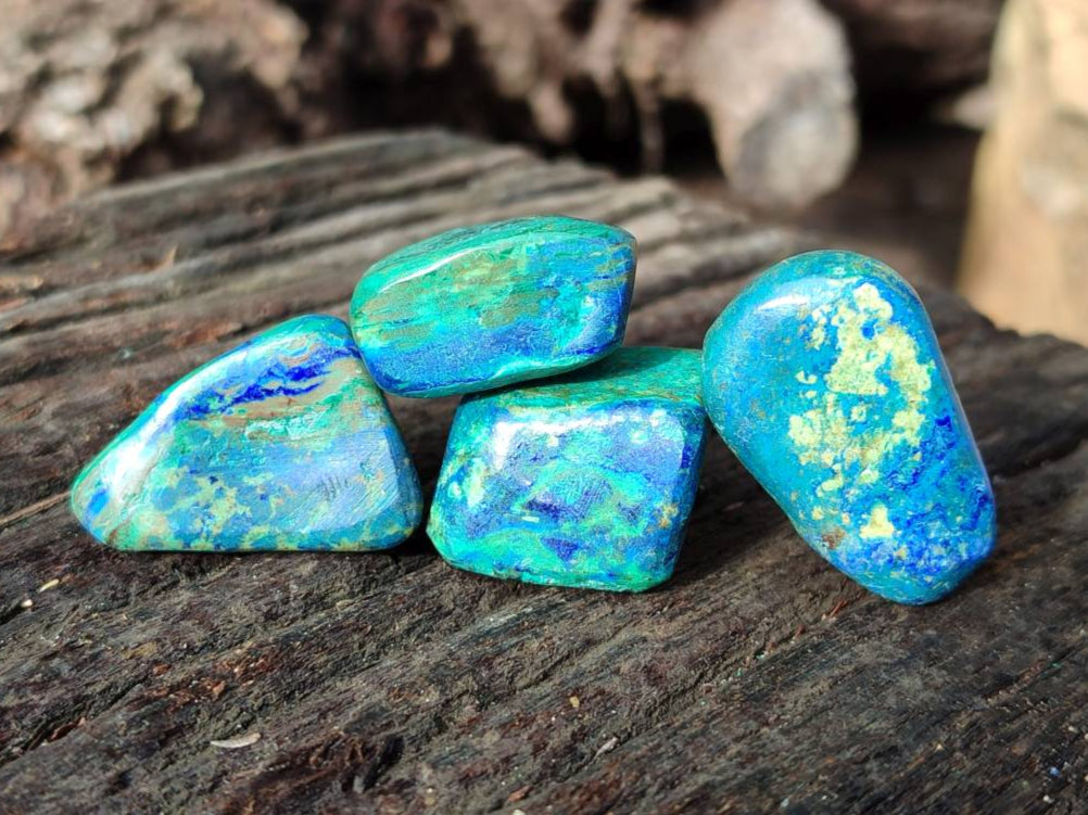 Polished Azurite And Flower Banded Malachite Free Forms x 70 From Congo - Toprock Gemstones and Minerals 