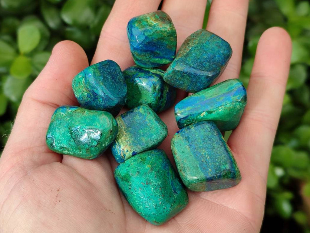 Polished Azurite And Flower Banded Malachite Free Forms x 70 From Congo - Toprock Gemstones and Minerals 