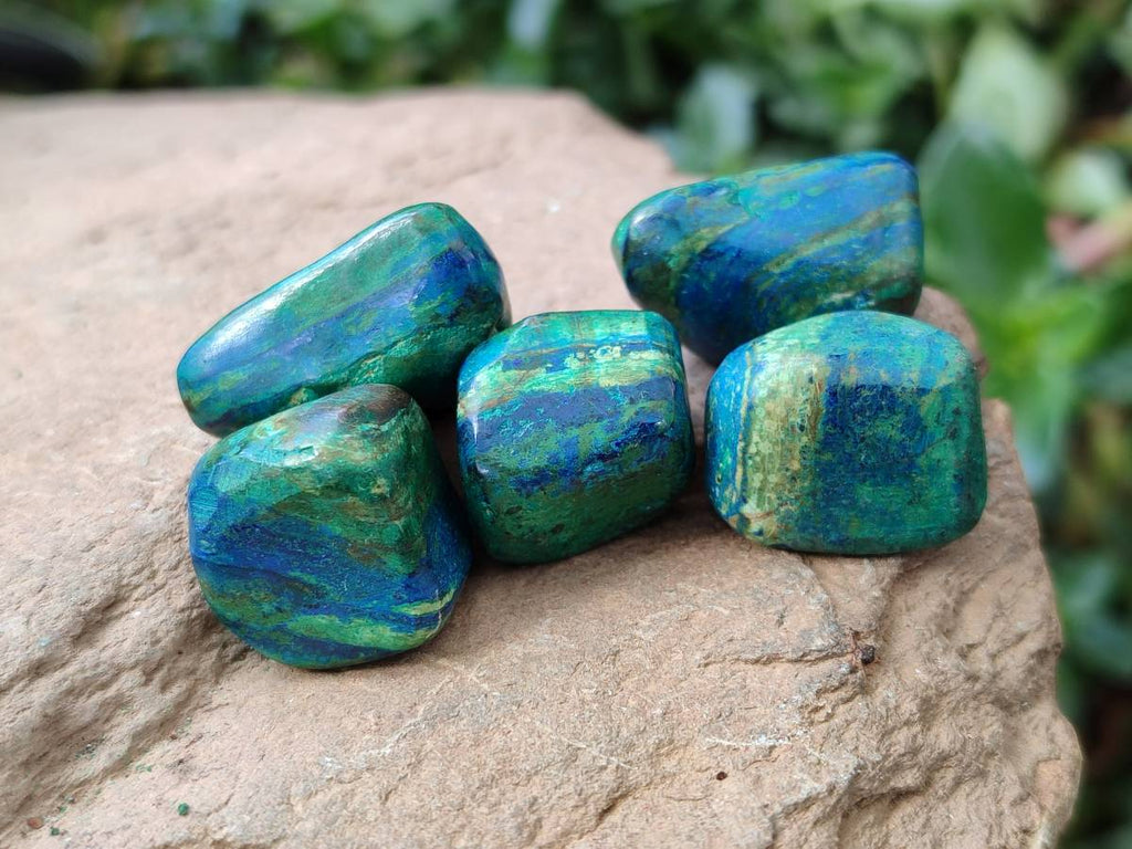 Polished Azurite And Flower Banded Malachite Free Forms x 70 From Congo - Toprock Gemstones and Minerals 