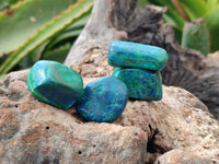 Polished Azurite And Flower Banded Malachite Free Forms x 70 From Congo