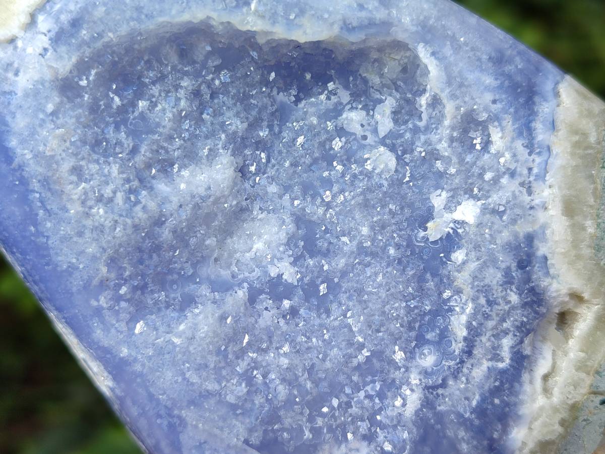 Polished Blue Lace Agate Standing Free Forms x 2 From Nsanje, Malawi - Toprock Gemstones and Minerals 