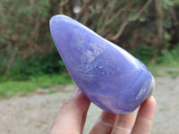 Polished Blue Lace Agate Standing Free Forms x 2 From Nsanje, Malawi
