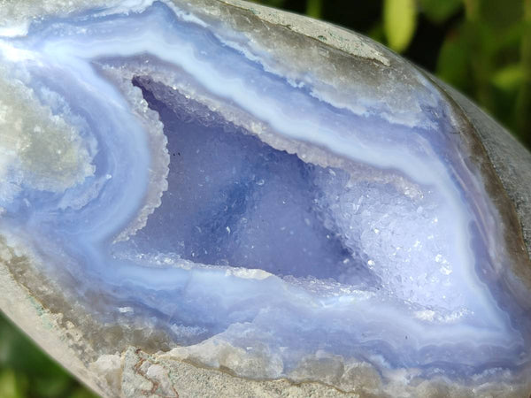 Polished Blue Lace Agate Standing Free Forms x 2 From Nsanje, Malawi