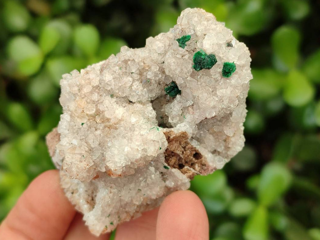 Natural Ball Malachite and Drusy Quartz On Dolomite Matrix Specimens x 6 From Mindingi Mine, Kambove, Congo - Toprock Gemstones and Minerals 