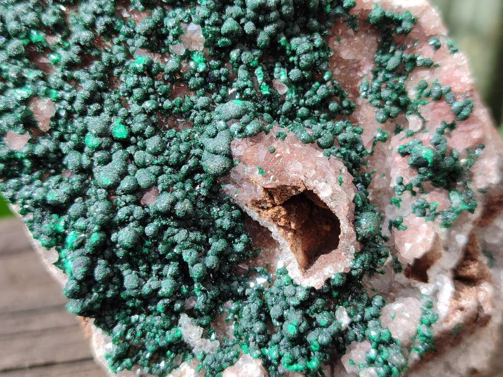 Natural Ball Malachite and Drusy Quartz On Dolomite Matrix Specimens x 6 From Mindingi Mine, Kambove, Congo - Toprock Gemstones and Minerals 