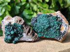 Natural Ball Malachite and Drusy Quartz On Dolomite Matrix Specimens x 6 From Mindingi Mine, Kambove, Congo - Toprock Gemstones and Minerals 