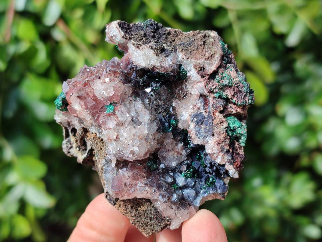 Natural Ball Malachite and Drusy Quartz On Dolomite Matrix Specimens x 6 From Mindingi Mine, Kambove, Congo - Toprock Gemstones and Minerals 