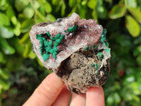 Natural Ball Malachite and Drusy Quartz On Dolomite Matrix Specimens x 6 From Mindingi Mine, Kambove, Congo