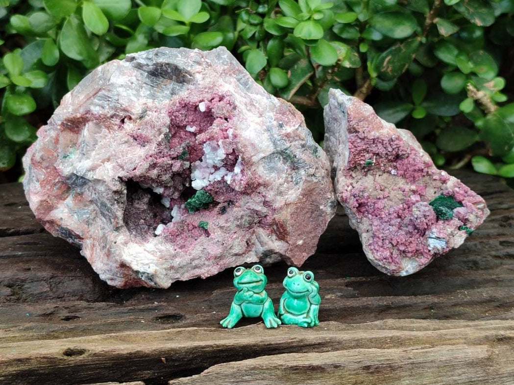 Natural Salrose with Malachite and Kaolinite Specimens x 2 From Kakanda, Congo - Toprock Gemstones and Minerals 