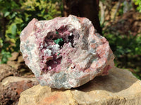 Natural Salrose with Malachite and Kaolinite Specimens x 2 From Kakanda, Congo