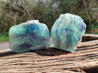 Polished On One Side Watermelon Fluorite Slices x 6 From Uis, Namibia