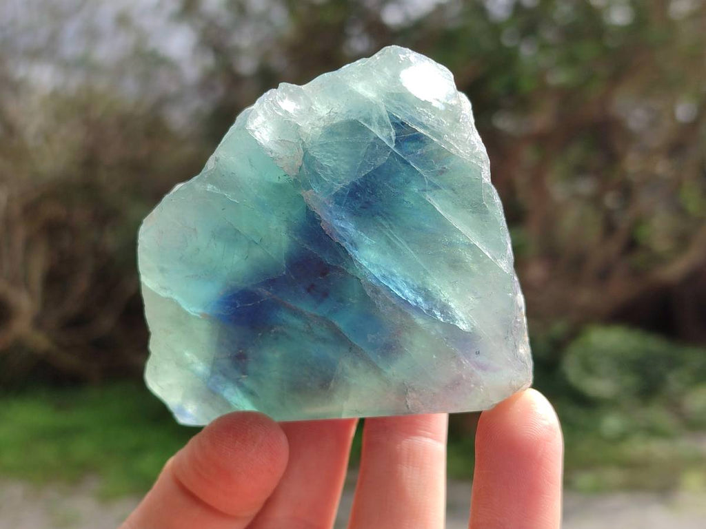 Polished On One Side Watermelon Fluorite Slices x 6 From Uis, Namibia - Toprock Gemstones and Minerals 