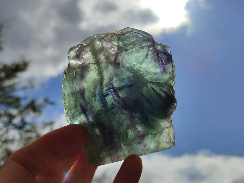 Polished On One Side Watermelon Fluorite Slices x 6 From Uis, Namibia - Toprock Gemstones and Minerals 