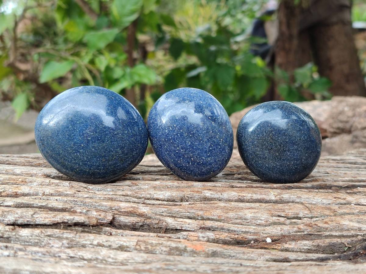 Polished Lazulite Galets x 12 From Madagascar - Toprock Gemstones and Minerals 