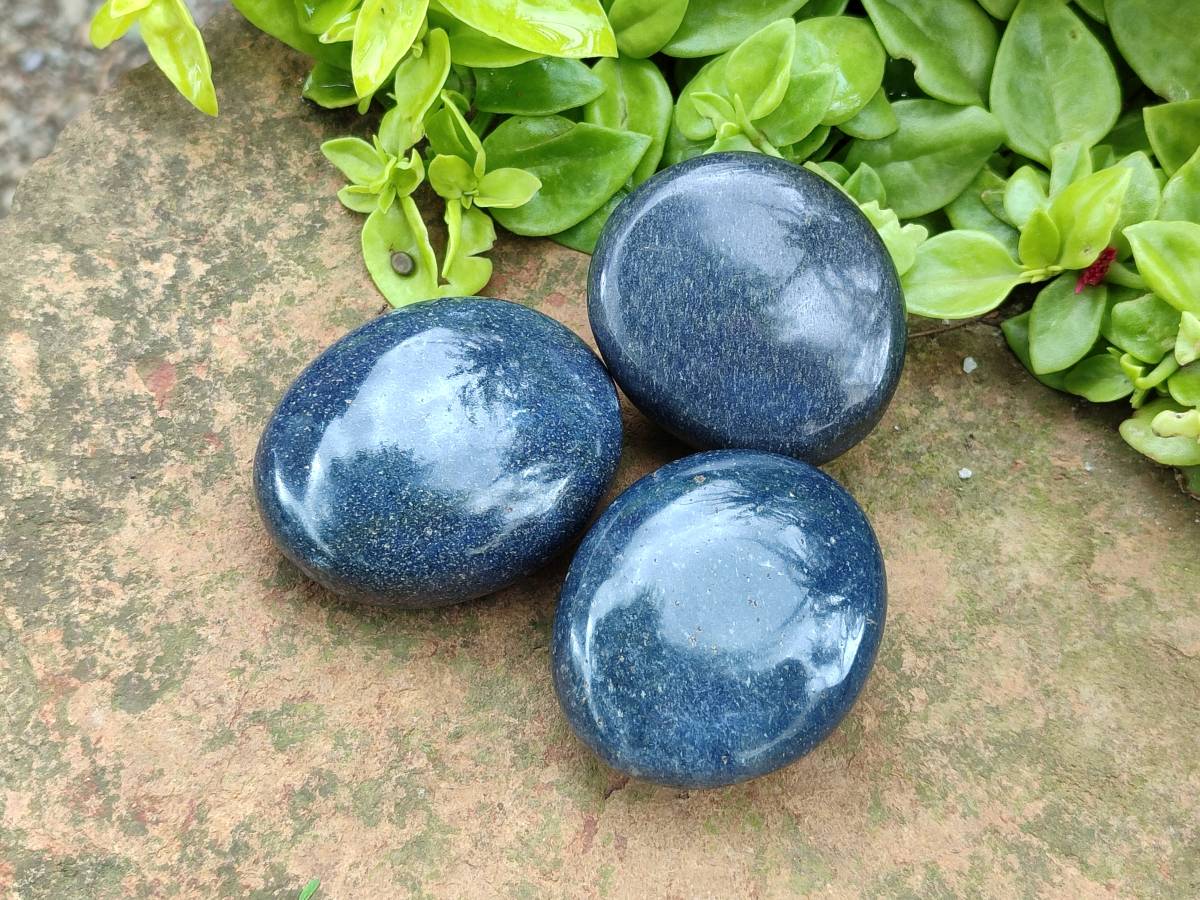Polished Lazulite Galets x 12 From Madagascar - Toprock Gemstones and Minerals 