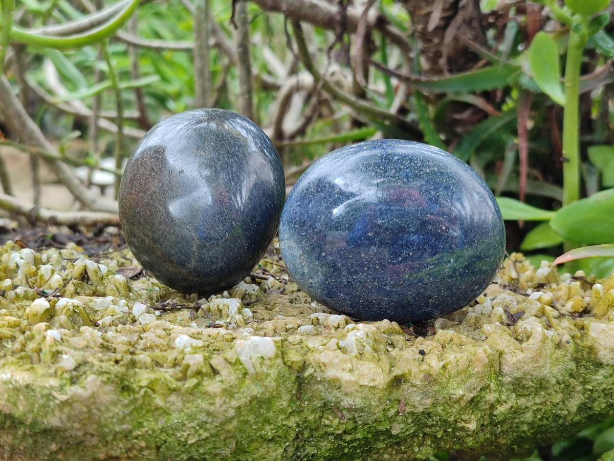 Polished Lazulite Galets x 12 From Madagascar - Toprock Gemstones and Minerals 