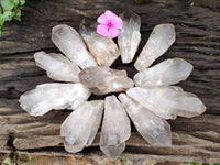 Natural Smokey Candle Quartz Crystals x 24 From Zimbabwe