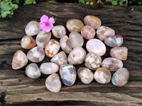 Polished Flower Agate Palm Stones x 35 From Antsahalova, Madagascar