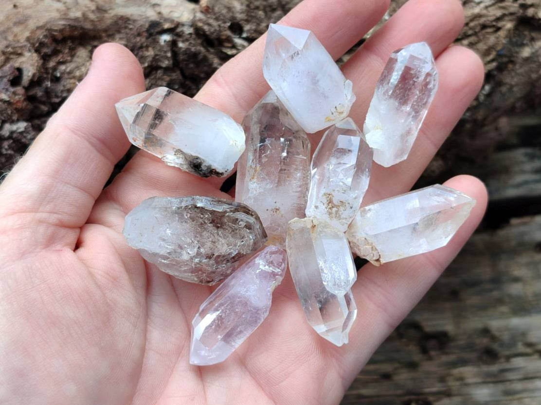 Natural Amethyst, Smokey And Clear Window Quartz Crystals x 35 From Brandberg, Namibia - Toprock Gemstones and Minerals 