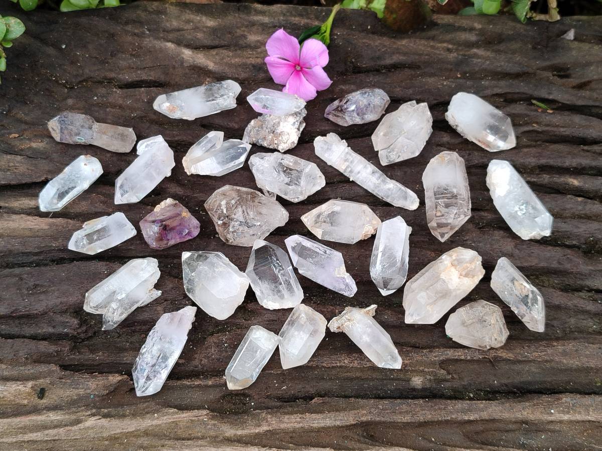 Natural Amethyst, Smokey And Clear Window Quartz Crystals x 35 From Brandberg, Namibia - Toprock Gemstones and Minerals 